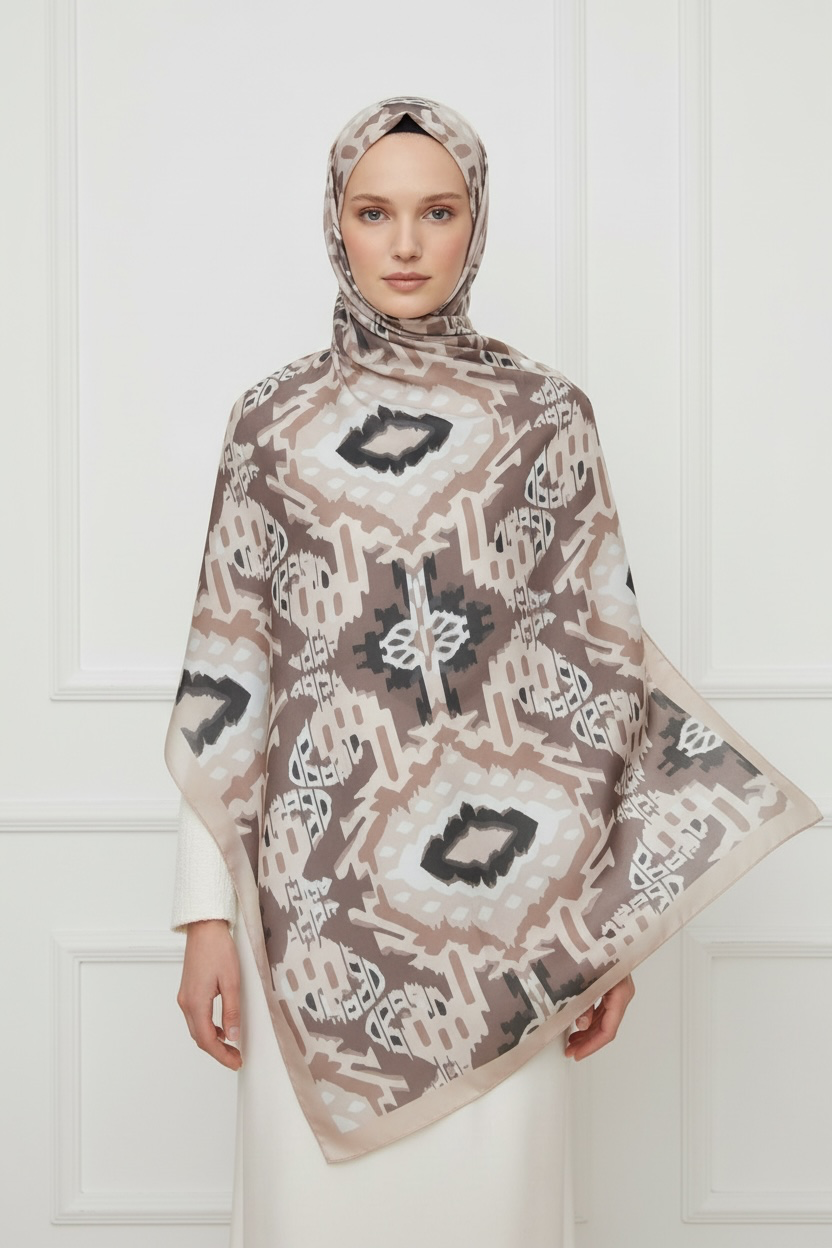 Printed Chiffon Hijab (Geometric)