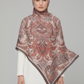 Printed Chiffon Hijab ( Brown )