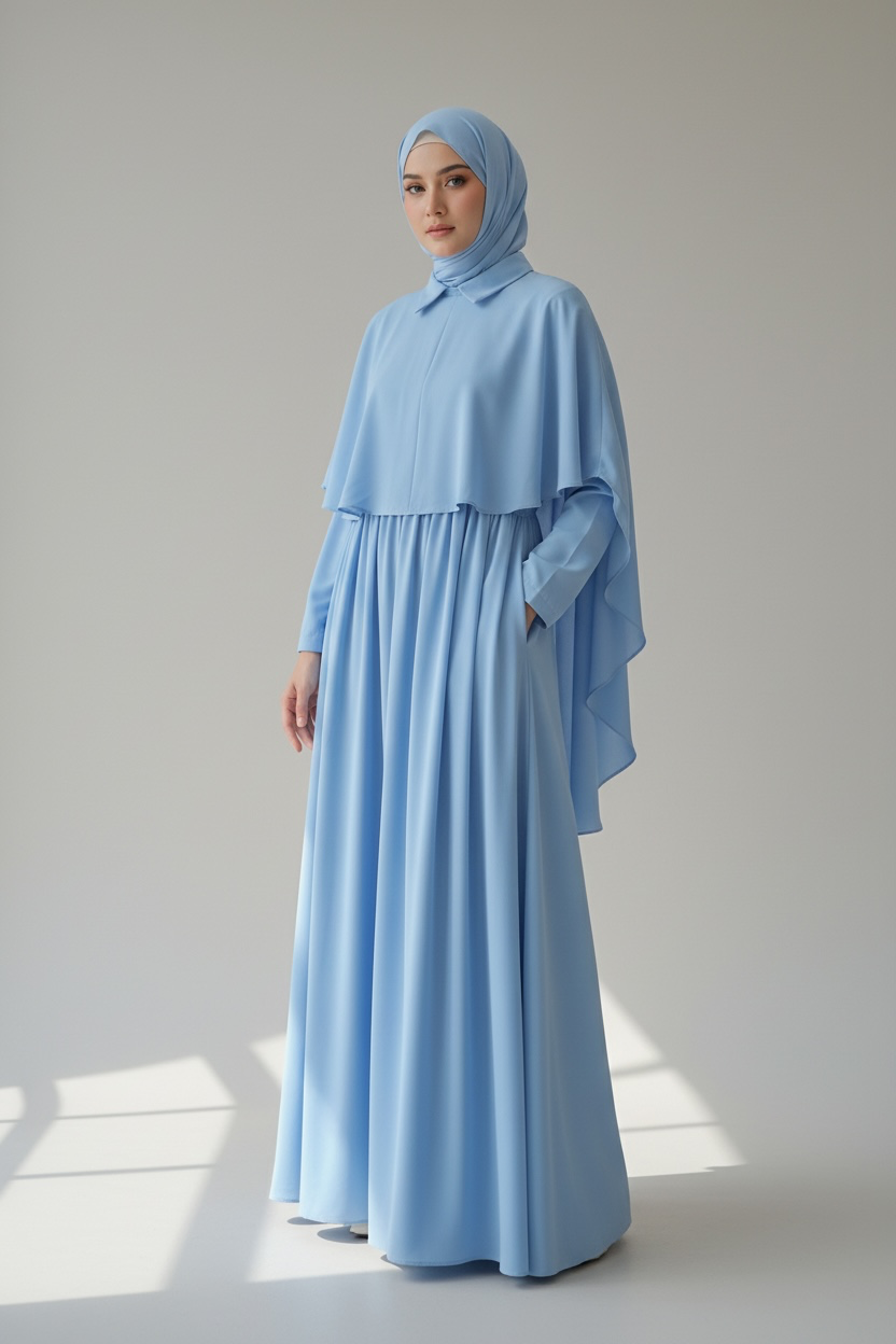 Maxi Dress with Cape