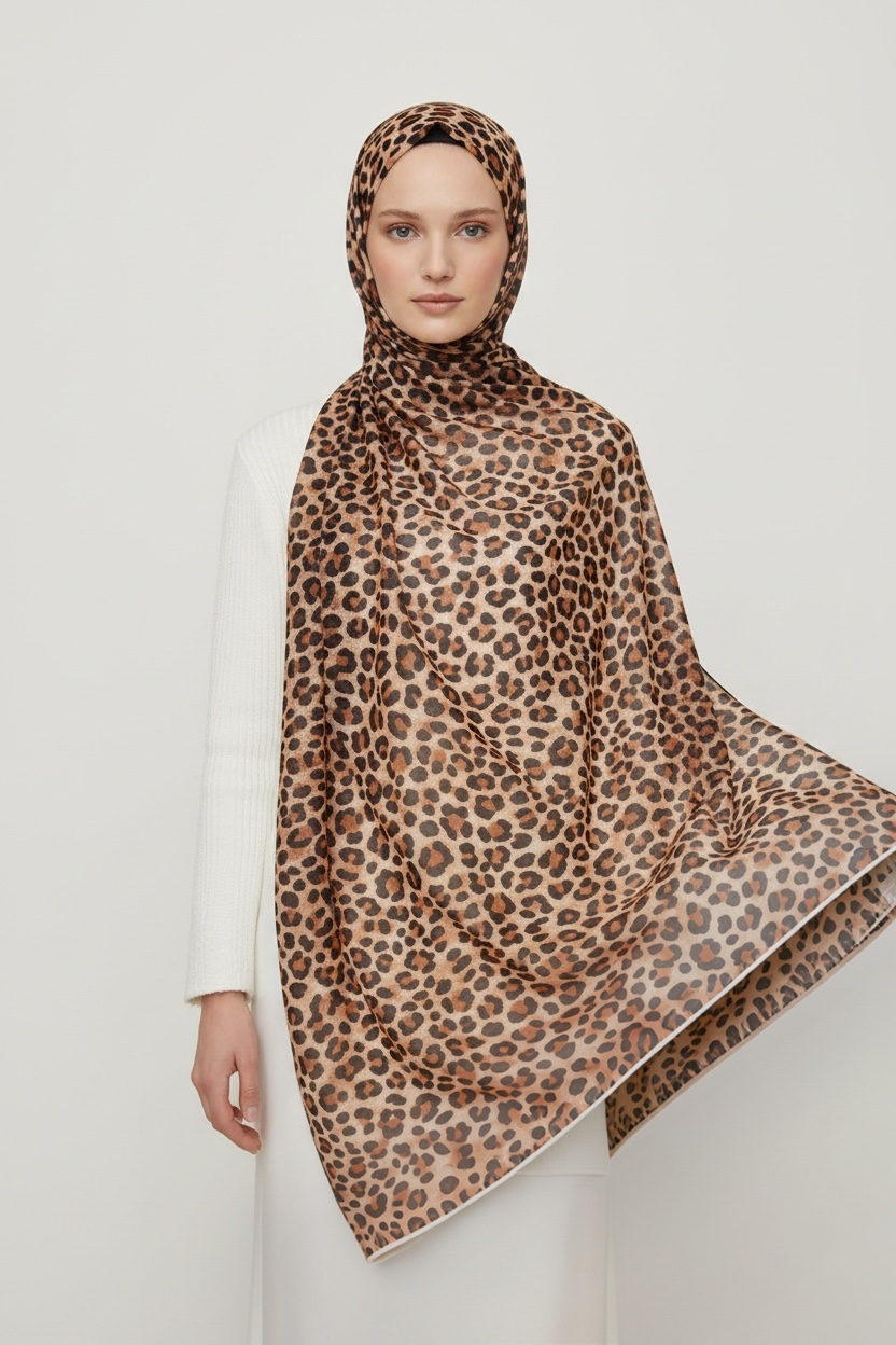 Printed Chiffon Hijab ( Leopard )