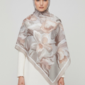 Printed Chiffon Hijab ( Floral Beige )