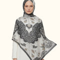 Printed Chiffon Hijab ( Black & Beige )