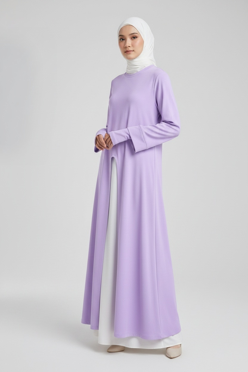 Rib Long Shirt with sleeves