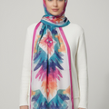 Printed Chiffon Hijab ( Coloured White )