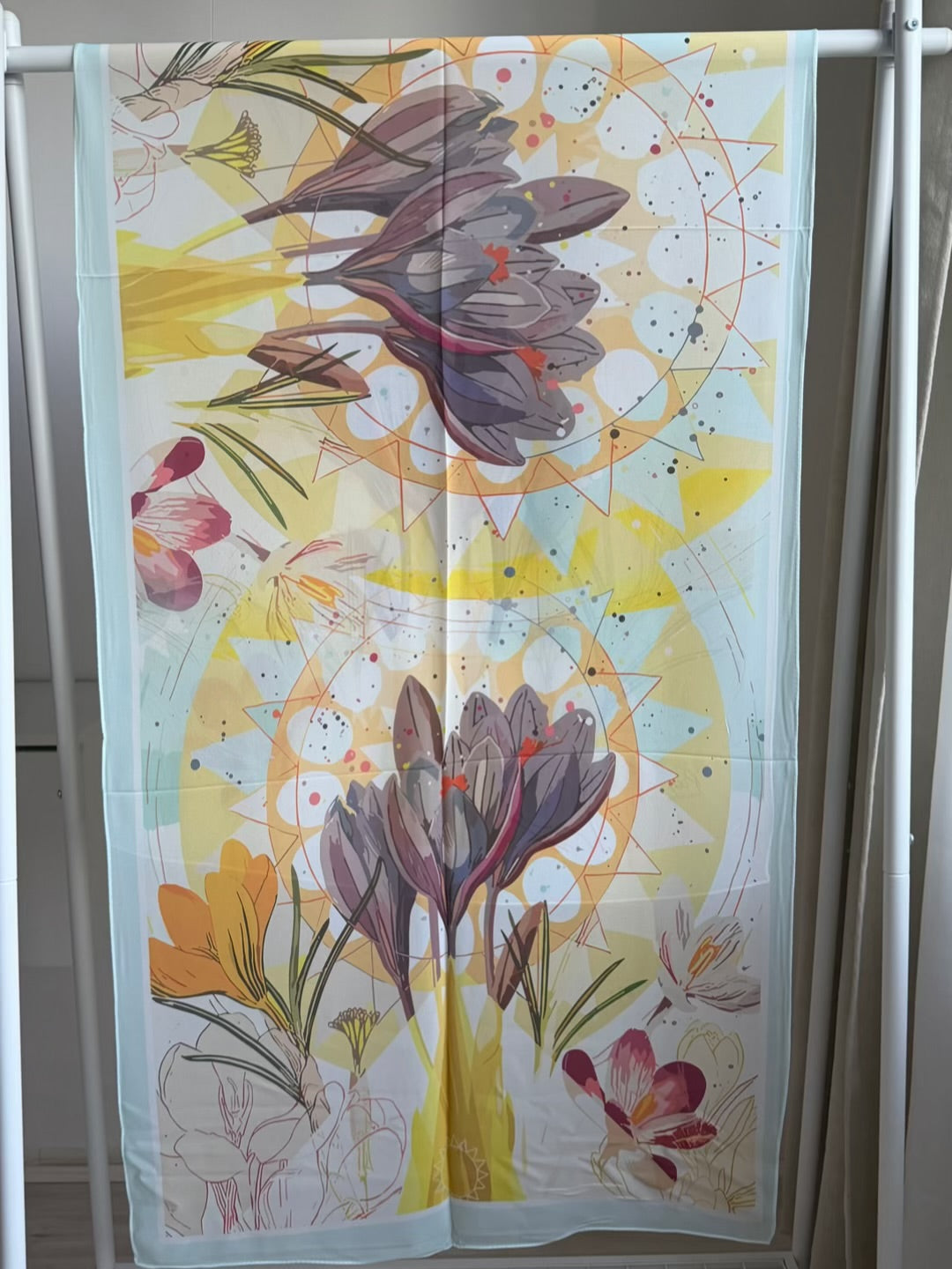 Printed Chiffon Hijab ( Floral Yellow )