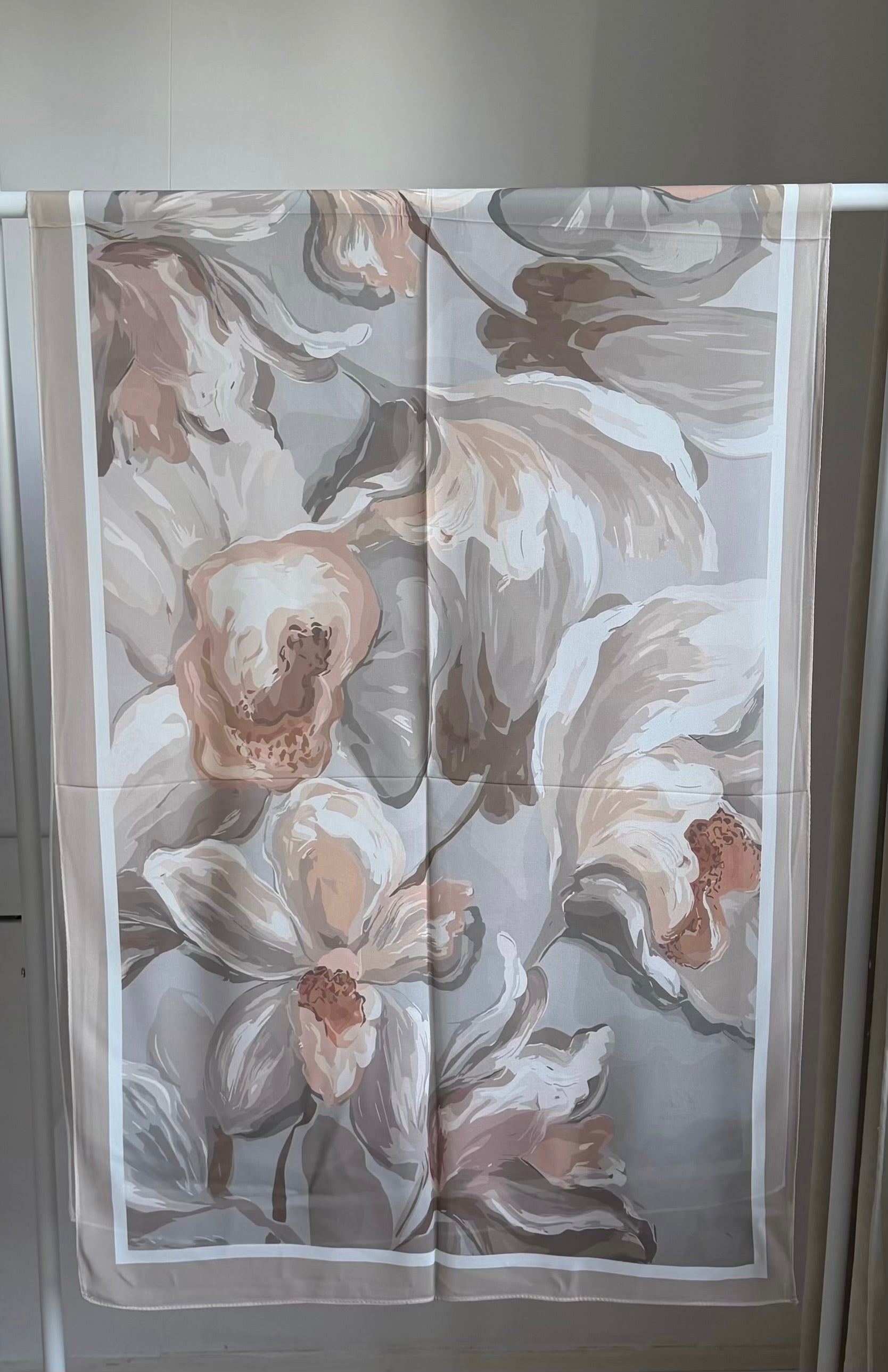 Printed Chiffon Hijab ( Floral Beige )