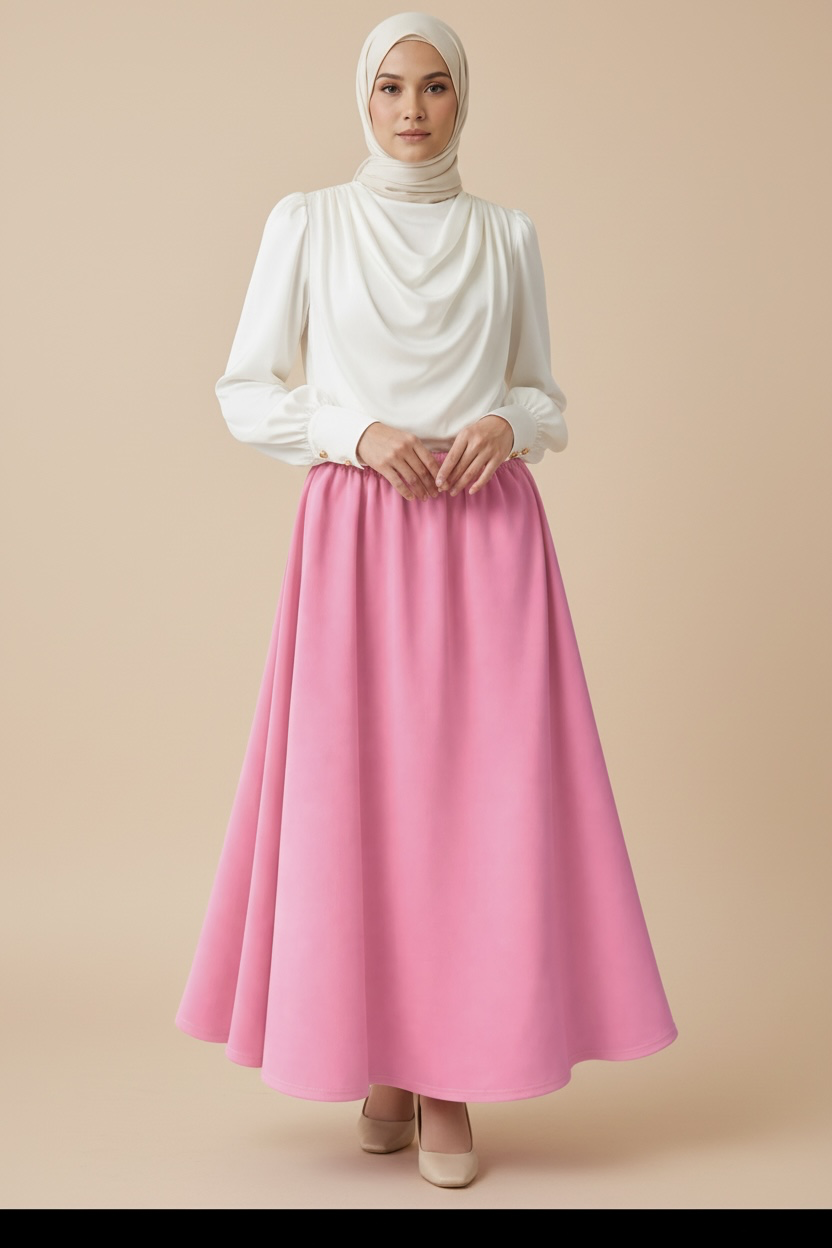 Velora Maxi Skirt – Pink (Unlined)