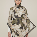 Printed Chiffon Hijab ( Floral Black )