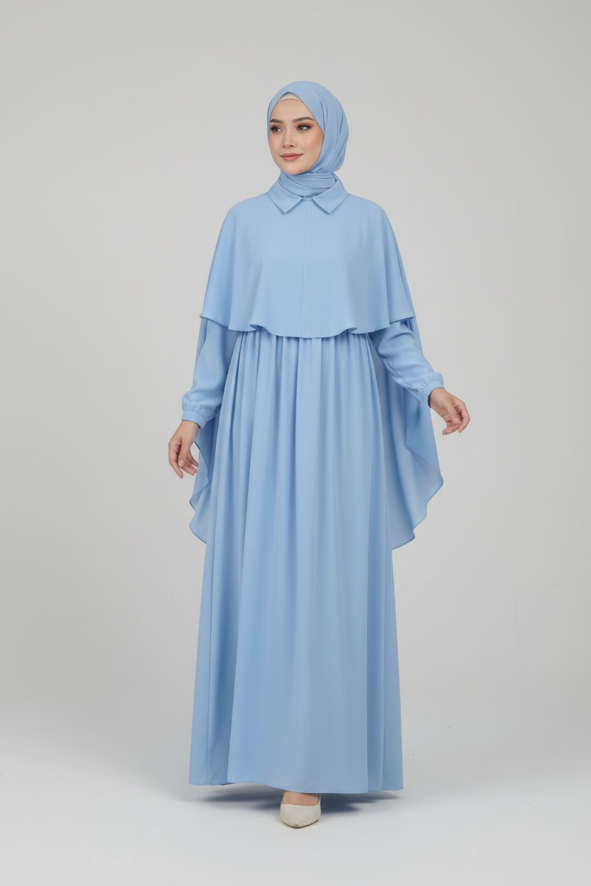 Maxi Dress with Cape