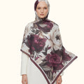 Printed Chiffon Hijab ( Floral Burgundy )