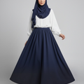 Velora Maxi Skirt – Navy Blue (Lined)