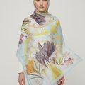 Printed Chiffon Hijab ( Floral Yellow )