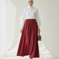 Velora Maxi Skirt – Burgandy (Lined)