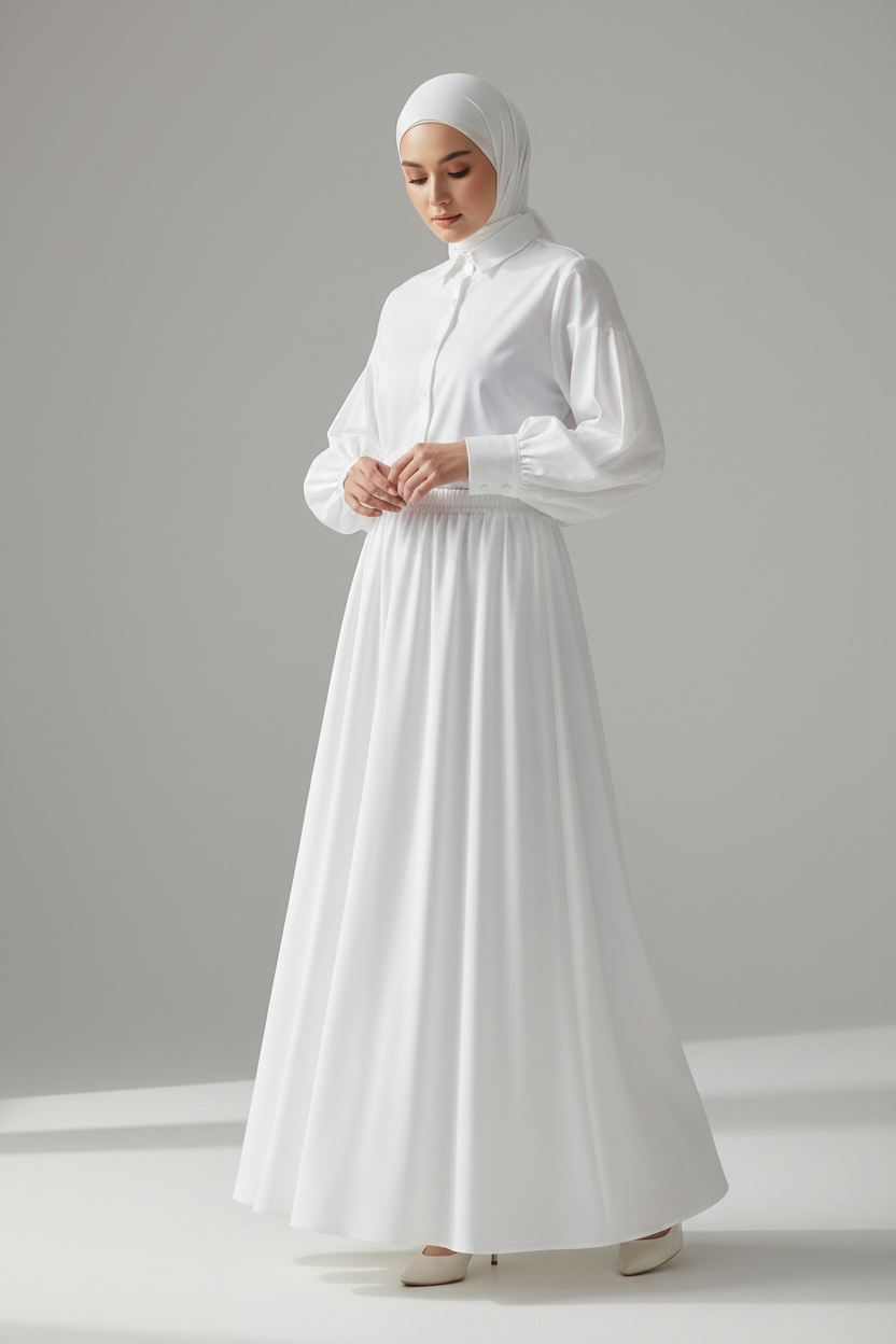 Velora Maxi Skirt – OffWhite (Lined)