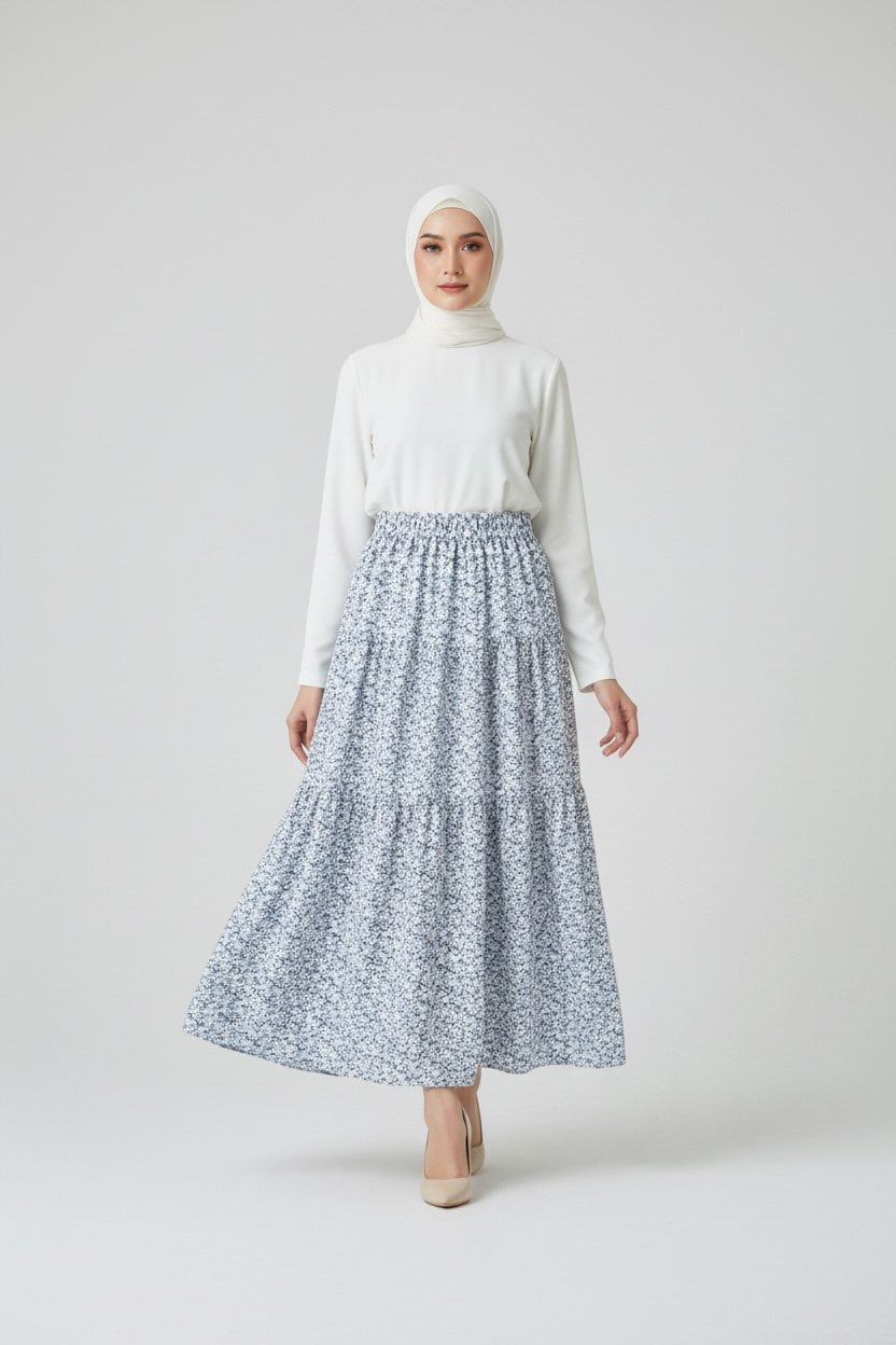 Printed Maxi Skirt ( Lined )