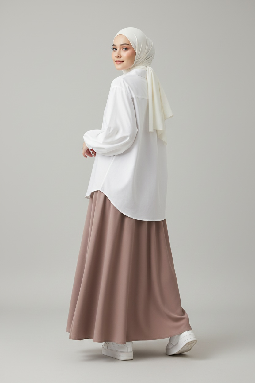 Velora Maxi Skirt – Mocha (Lined)