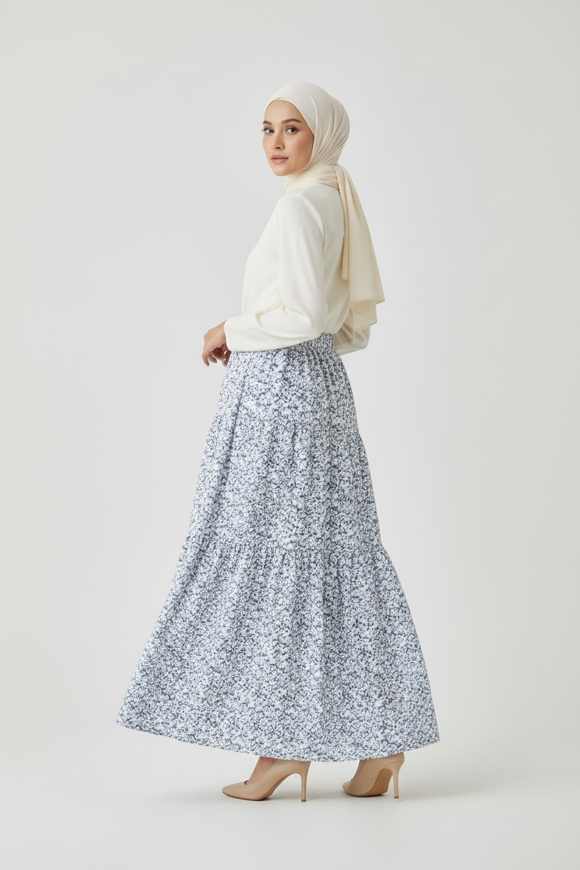 Printed Maxi Skirt ( Lined )