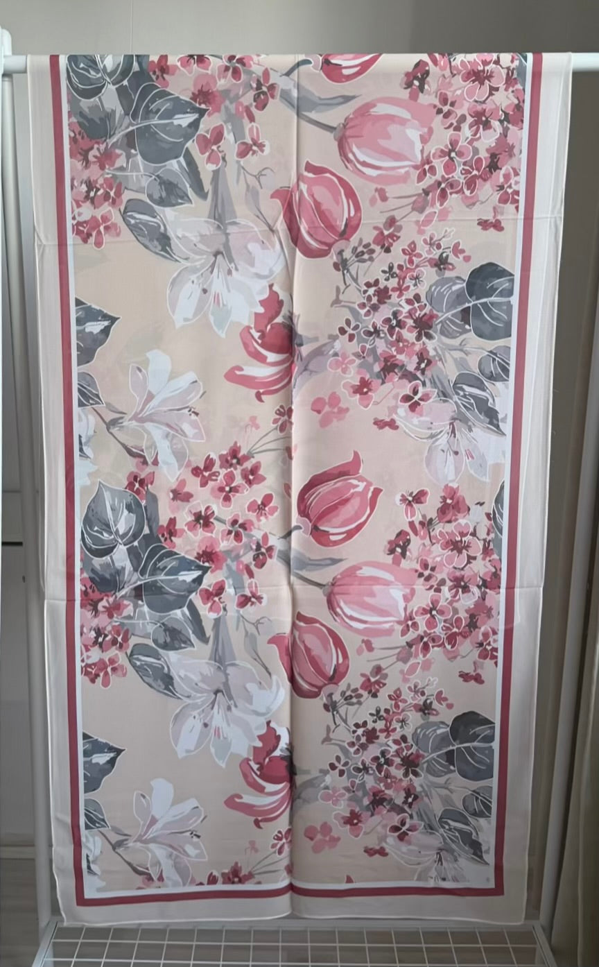 Printed Chiffon Hijab ( Floral Pink )