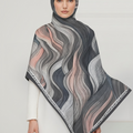 Printed Chiffon Hijab ( Wavy Black )