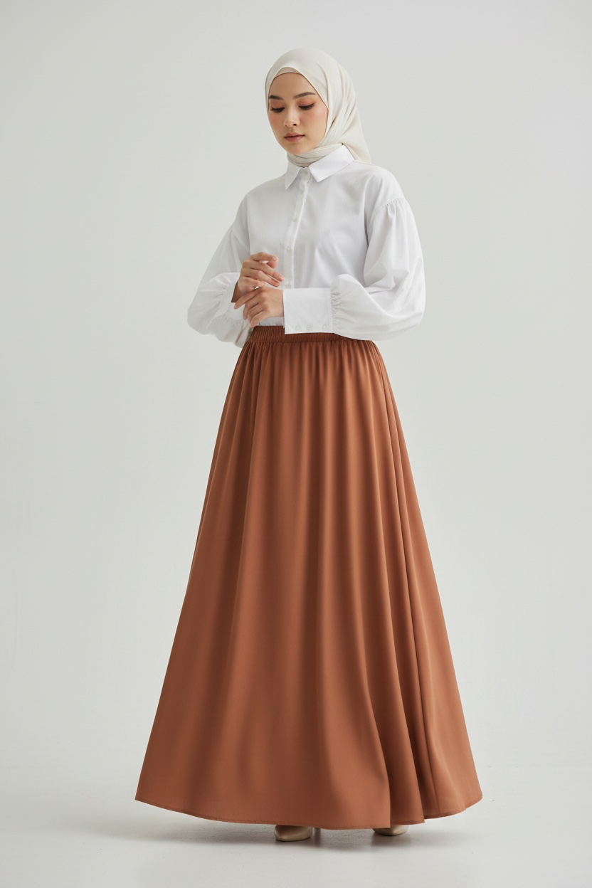 Velora Maxi Skirt – Cinnamon (Unlined)