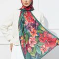 Printed Chiffon Hijab ( Floral Green )