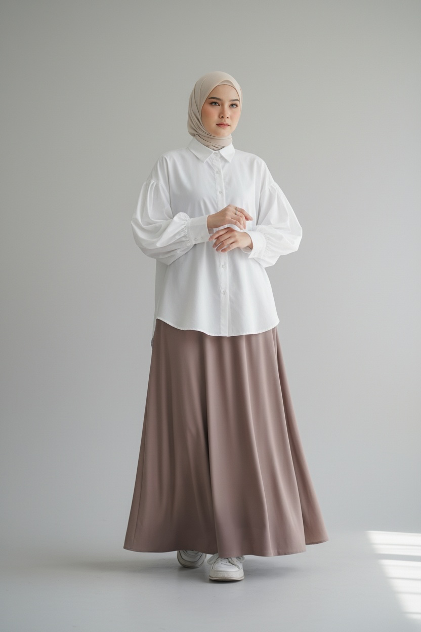 Velora Maxi Skirt – Mocha (Lined)