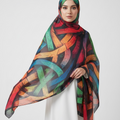 Printed Chiffon Hijab ( Multicoloured )