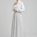 Polka Dot Maxi Skirt - White