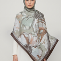 Printed Chiffon Hijab ( Floral Brown )